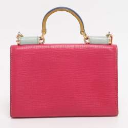 Pre Owned Dolce & Gabbana Pink Leather Miss Sicily Von Wallet on Chain