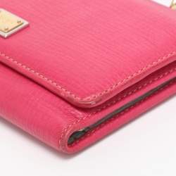 Pre Owned Dolce & Gabbana Pink Leather Miss Sicily Von Wallet on Chain