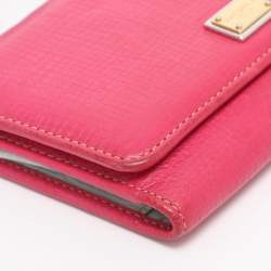 Pre Owned Dolce & Gabbana Pink Leather Miss Sicily Von Wallet on Chain
