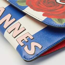 Pre Owned Dolce & Gabbana Multicolor Printed Leather Chain Clutch