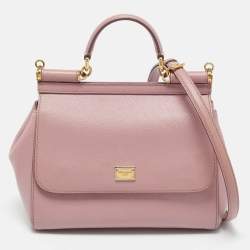مملوكة مسبقًا Dolce & Gabbana Lavender Leather Medium Miss Sicily Top Handle Bag