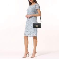 Pre Owned Dolce & Gabbana Black Leather DG Amore Clutch Bag