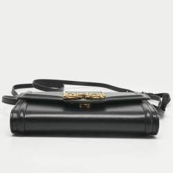 Pre Owned Dolce & Gabbana Black Leather DG Amore Clutch Bag