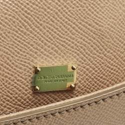 مملوكة مسبقًا Dolce & Gabbana Beige Leather Medium Miss Sicily Top Handle Bag