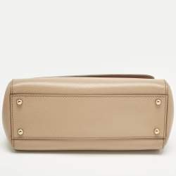 مملوكة مسبقًا Dolce & Gabbana Beige Leather Medium Miss Sicily Top Handle Bag