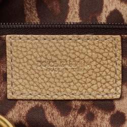 مملوكة مسبقًا Dolce & Gabbana Beige Leather Miss Easy Way Boston Bag