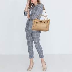 مملوكة مسبقًا Dolce & Gabbana Beige Leather Miss Easy Way Boston Bag