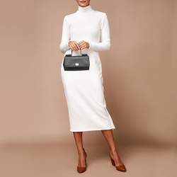 مملوكة مسبقًا Dolce & Gabbana Black Leather Mini Miss Sicily Top Handle Bag