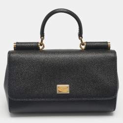 Pre Owned Dolce & Gabbana Black Leather Mini Miss Sicily Top Handle Bag