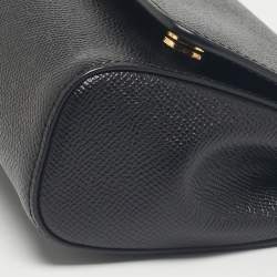 مملوكة مسبقًا Dolce & Gabbana Black Leather Mini Miss Sicily Top Handle Bag