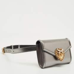 Pre Owned حقيبة خصر دولتشي أند غابانا حزام ديفوشيون جلد ذهبي