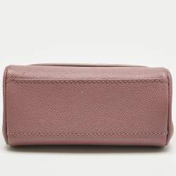 Pre Owned Dolce & Gabbana Old Rose Leather Micro Miss Sicily Top Handle Bag