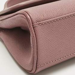 Pre Owned Dolce & Gabbana Old Rose Leather Micro Miss Sicily Top Handle Bag