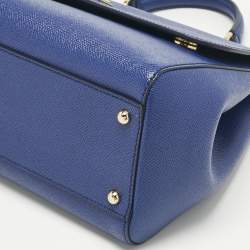 مملوكة مسبقًا حقيبة دولتشي أند غابانا يد علوية ميس سيسيلي عادية جلد أزرق