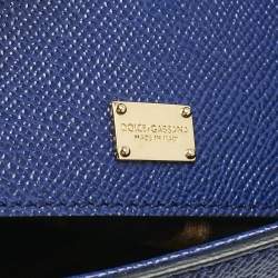 مملوكة مسبقًا حقيبة دولتشي أند غابانا يد علوية ميس سيسيلي عادية جلد أزرق