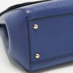 مملوكة مسبقًا حقيبة دولتشي أند غابانا يد علوية ميس سيسيلي عادية جلد أزرق