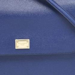  مملوكة مسبقًا حقيبة دولتشي أند غابانا يد علوية ميس سيسيلي عادية جلد أزرق