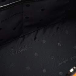 مملوكة مسبقًا حقيبة تسوق دولتشي أند غابانا قماش وجلد برتقالي/أسود بشعار مطرز