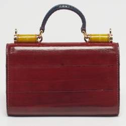 Pre Owned Dolce & Gabbana Multicolor Eel Leather Miss Sicily Von Wallet On Chain