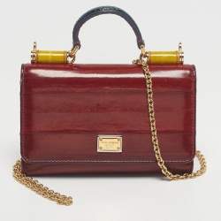 Pre Owned Dolce & Gabbana Multicolor Eel Leather Miss Sicily Von Wallet On Chain