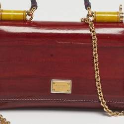 Pre Owned Dolce & Gabbana Multicolor Eel Leather Miss Sicily Von Wallet On Chain