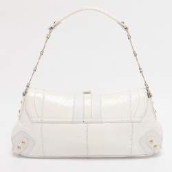 Pre Owned Dolce & Gabbana White Python Leather Small Shoulder Bag