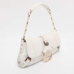 Pre Owned Dolce & Gabbana White Python Leather Small Shoulder Bag