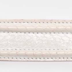 Pre Owned Dolce & Gabbana White Python Leather Small Shoulder Bag