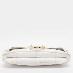 Pre Owned Dolce & Gabbana White Python Leather Small Shoulder Bag