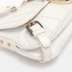 Pre Owned Dolce & Gabbana White Python Leather Small Shoulder Bag