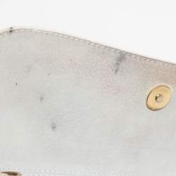 Pre Owned Dolce & Gabbana White Python Leather Small Shoulder Bag