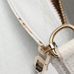Pre Owned Dolce & Gabbana White Python Leather Small Shoulder Bag