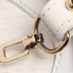 Pre Owned Dolce & Gabbana White Python Leather Small Shoulder Bag