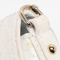 Pre Owned Dolce & Gabbana White Python Leather Small Shoulder Bag