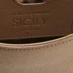 Pre Owned Dolce & Gabbana Brown Leather Small Miss Sicily Top Handle Bag