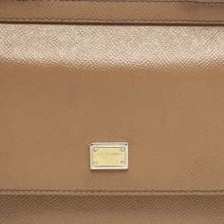 Pre Owned Dolce & Gabbana Brown Leather Small Miss Sicily Top Handle Bag