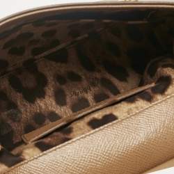 Pre Owned Dolce & Gabbana Brown Leather Small Miss Sicily Top Handle Bag
