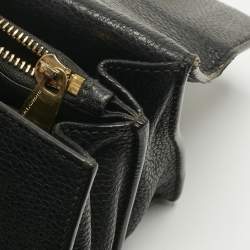 Pre Owned Dolce & Gabbana Black Leather Small Rosalia Shoulder Bag