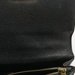 Pre Owned Dolce & Gabbana Black Leather Small Rosalia Shoulder Bag