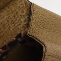 Pre Owned Dolce & Gabbana Avocado Lizard Embossed Leather Small Miss Sicily Top Handle Bag