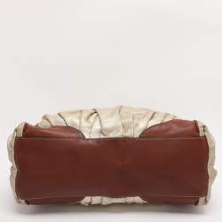Pre Owned Dolce & Gabbana Gold/Brown Coated Canvas and Leather Miss Exotic Tote