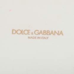 Pre Owned Dolce & Gabbana White Leather Medium Devotion Shoulder Bag