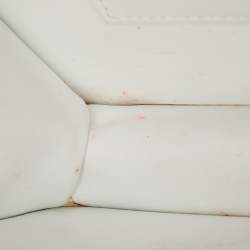 Pre Owned Dolce & Gabbana White Leather Medium Devotion Shoulder Bag