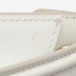 Pre Owned Dolce & Gabbana White Leather Medium Devotion Shoulder Bag