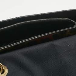 Pre Owned Dolce & Gabbana Black Leopard Print Coated Canvas and Leather Large Miss Bonita Bag