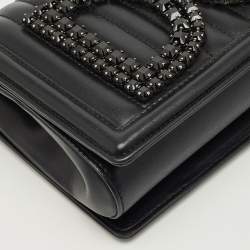 Pre Owned Dolce & Gabbana Black Quilted Leather DG Girls Shoulder Bag