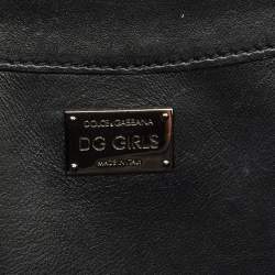 Pre Owned Dolce & Gabbana Black Quilted Leather DG Girls Shoulder Bag