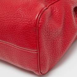 Pre Owned Dolce & Gabbana Red Leather Large Soft Miss Sicily Top Handle Bag