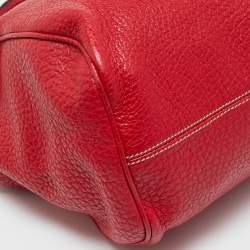Pre Owned Dolce & Gabbana Red Leather Large Soft Miss Sicily Top Handle Bag