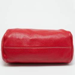 Pre Owned Dolce & Gabbana Red Leather Large Soft Miss Sicily Top Handle Bag